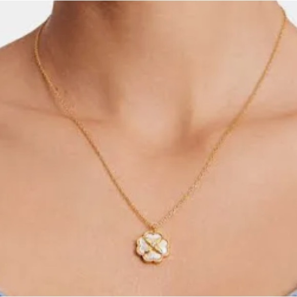 Kate Spade Gold and Cream Floral Pendant Necklace - Picture 2 of 4